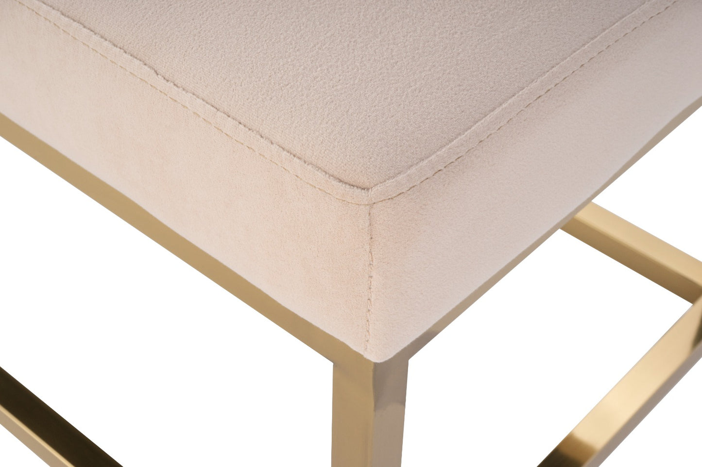 Stylish Regent Bedroom Bench Velvet Upholstery Stainless Steel Gold Frame