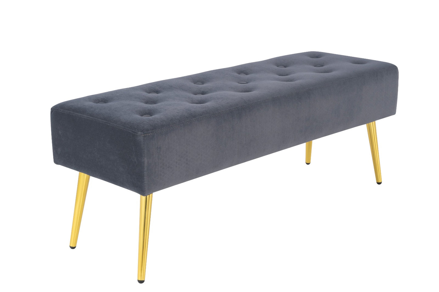 Modern Casaria Bedroom Bench Velvet Upholstery Stainless Steel Gold Legs